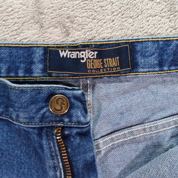 Wrangler Jeans Men 40x32 George Straight Cowboy Cut Relaxed Blue Denim Tapered - Picture 11 of 12